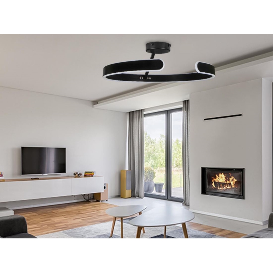 LED prigušiva plafonska lampa LED/72W/230V 3000-6500K crna + daljinski upravljač