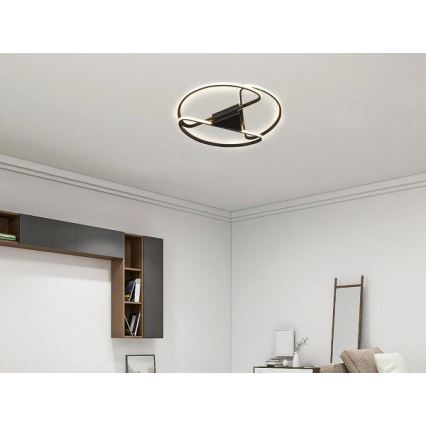 LED prigušiva stropna svetiljka LED/75W/230V 3000-6500K crna + daljinski upravljač