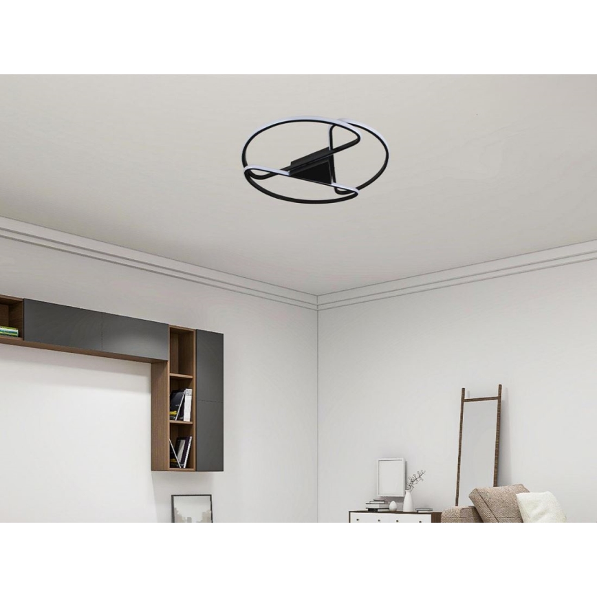 LED prigušiva stropna svetiljka LED/75W/230V 3000-6500K crna + daljinski upravljač