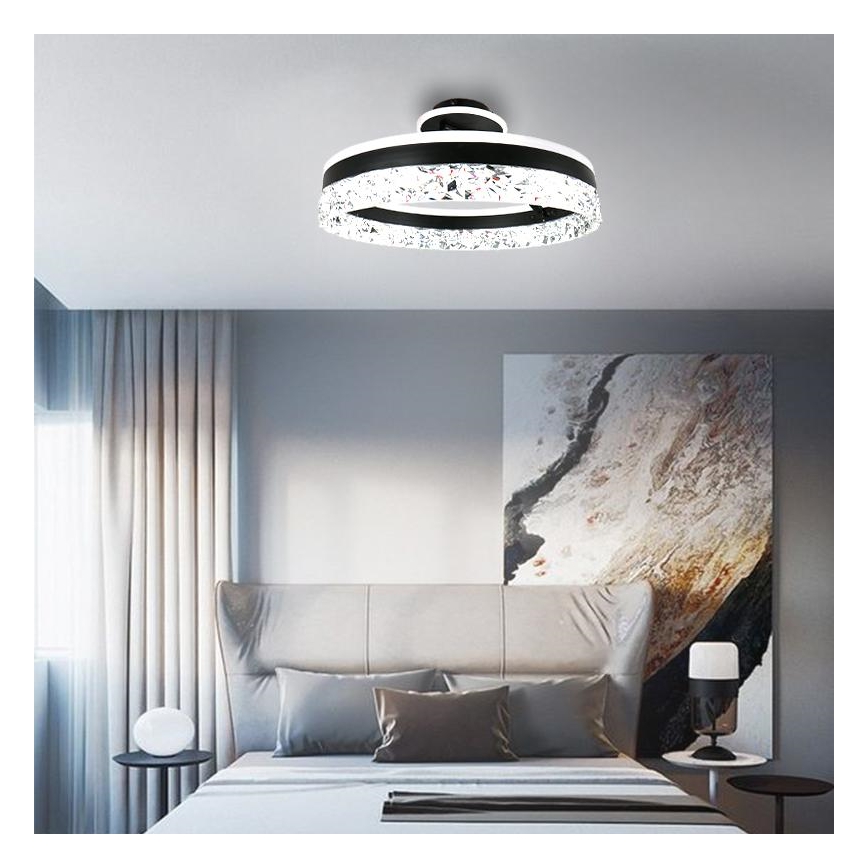 LED prigušiva plafonska lampa LED/86W/230V 3000-6500K crna + daljinski upravljač