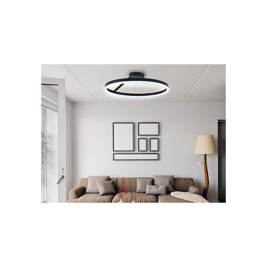 LED prigušiva plafonska lampa površinske montaže LED/40W/230V 3000-6500K crna + daljinski upravljač