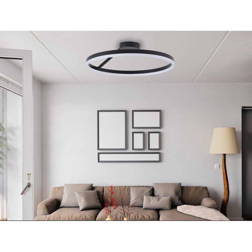 LED prigušiva plafonska lampa površinske montaže LED/40W/230V 3000-6500K crna + daljinski upravljač