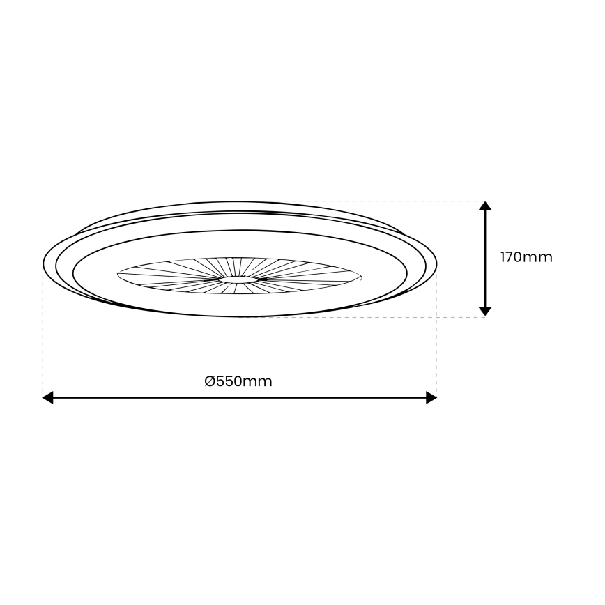 Prigušiva LED plafonska svetiljka sa ventilatorom ARIA LED/38W/230V 3000-6000K crna/bela + daljinski upravljač