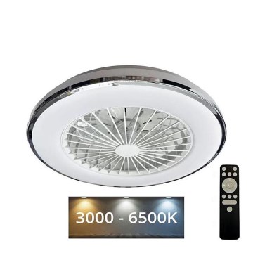 LED prigušiva plafonska lampa sa ventilatorom OPAL LED/48W/230V 3000-6500K + daljinski upravljač
