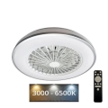LED prigušiva plafonska lampa sa ventilatorom OPAL LED/48W/230V 3000-6500K + daljinski upravljač