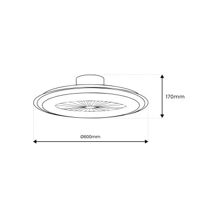 LED prigušiva stropna svetiljka sa ventilatorom ZEPHYR LED/48W/230V 3000-6000K crna + daljinski upravljač