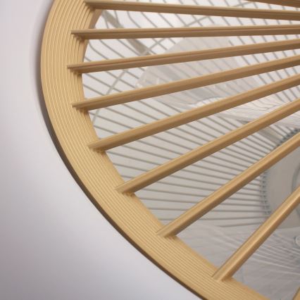 LED prigušiva plafonska svetiljka sa ventilatorom ZEPHYR LED/48W/230V 3000-6000K zlatna + daljinski upravljač