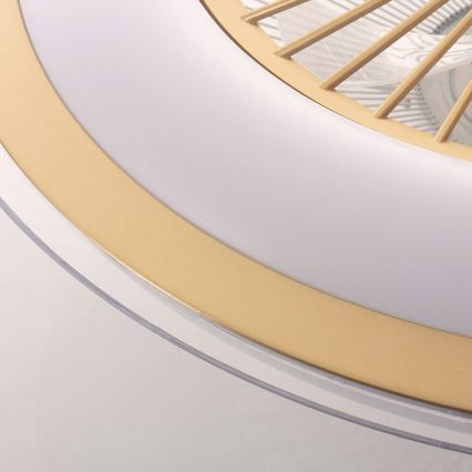 LED prigušiva plafonska svetiljka sa ventilatorom ZEPHYR LED/48W/230V 3000-6000K zlatna + daljinski upravljač