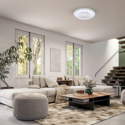 LED prigušiva plafonska lampa sa ventilatorom ZONDA LED/48W/230V 3000-6000K srebrna + daljinski upravljač