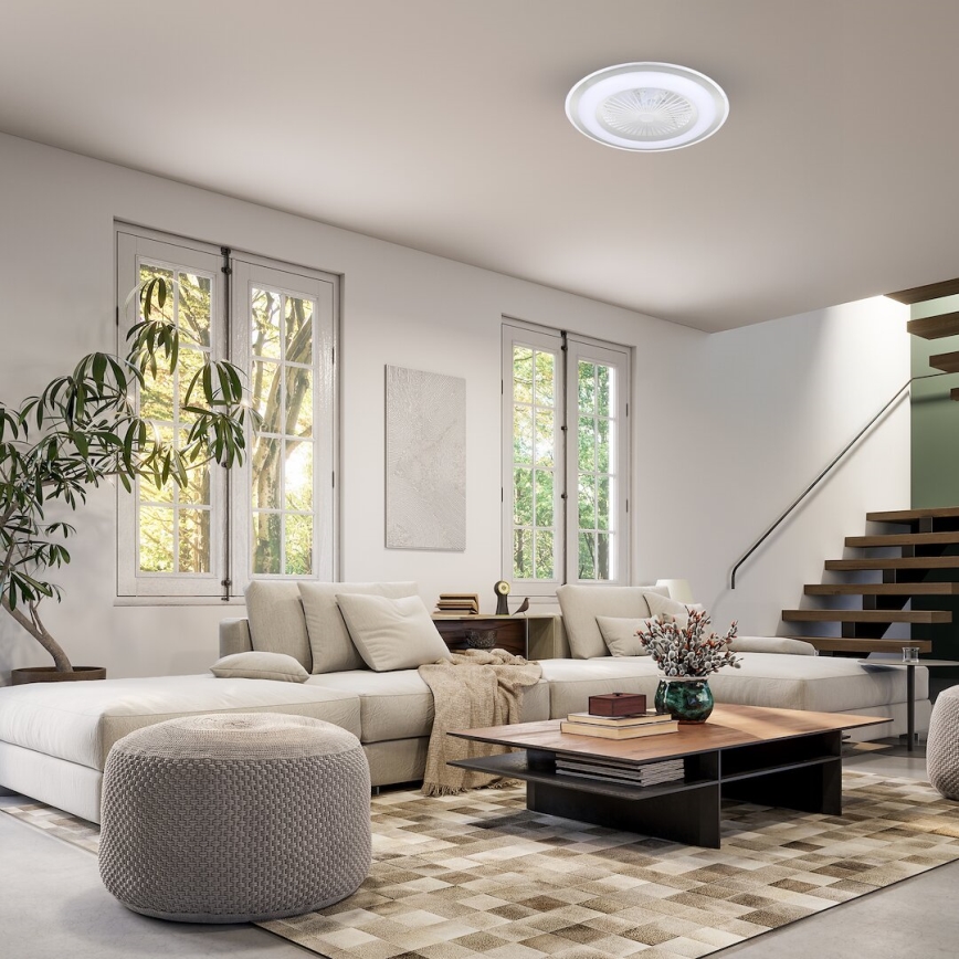 LED prigušiva plafonska lampa sa ventilatorom ZONDA LED/48W/230V 3000-6000K srebrna + daljinski upravljač
