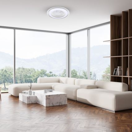 LED prigušiva plafonska lampa sa ventilatorom ZONDA LED/48W/230V 3000-6000K srebrna + daljinski upravljač