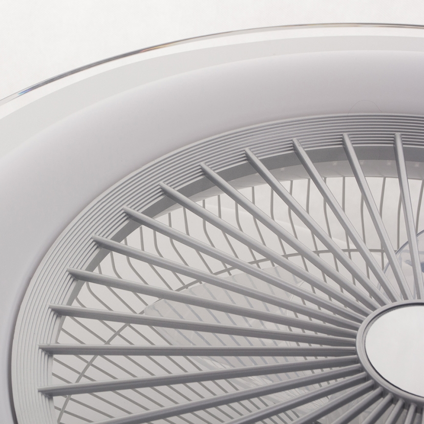 LED prigušiva plafonska lampa sa ventilatorom ZONDA LED/48W/230V 3000-6000K srebrna + daljinski upravljač