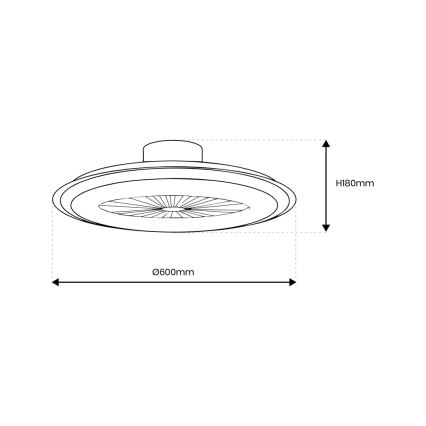 LED prigušiva plafonska lampa sa ventilatorom ZONDA LED/48W/230V 3000-6000K srebrna + daljinski upravljač