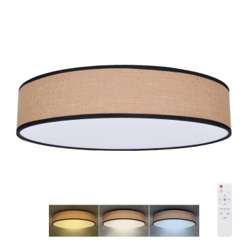 LED prigušiva plafonska svetiljka BROWNIE LED/60W/230V 3000-6500K braon prečnika 50 cm + daljinski upravljač