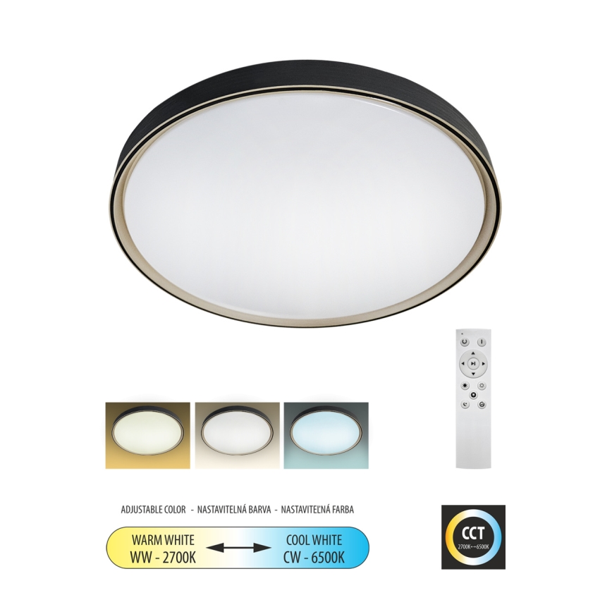 LED prigušiva stropna svetiljka EBRO LED/36W/230V 2700-6500K prečnik 50 cm + daljinski upravljač