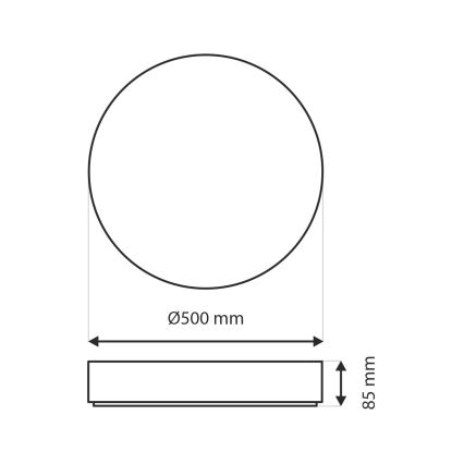 LED prigušiva stropna svetiljka EBRO LED/36W/230V 2700-6500K prečnik 50 cm + daljinski upravljač