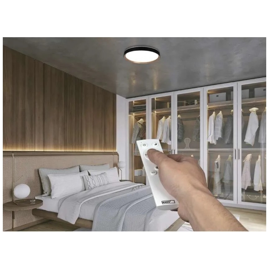 LED prigušiva plafonska lampa ILVI LED/45W/230V 2700-6500K Ø 50 cm crna/bež + daljinski upravljač