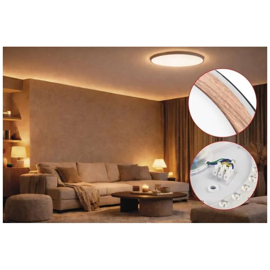 LED prigušiva plafonska lampa ILVI LED/45W/230V 2700-6500K Ø 50 cm crna/bež + daljinski upravljač