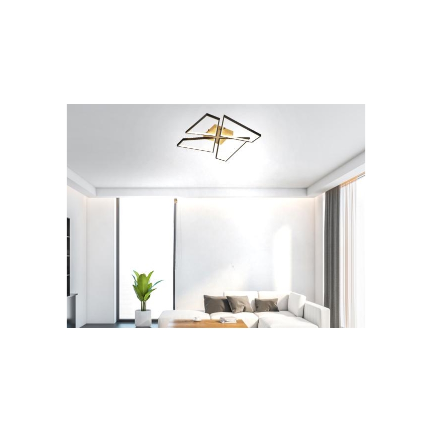 LED prigušiva stropna svetiljka LED/115W/230V 3000-6500K braon/crna + daljinski upravljač