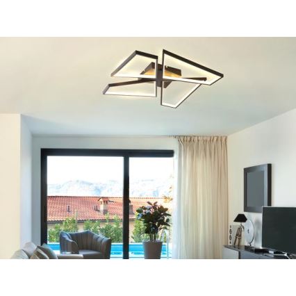 LED prigušiva stropna svetiljka LED/115W/230V 3000-6500K crna + daljinski upravljač