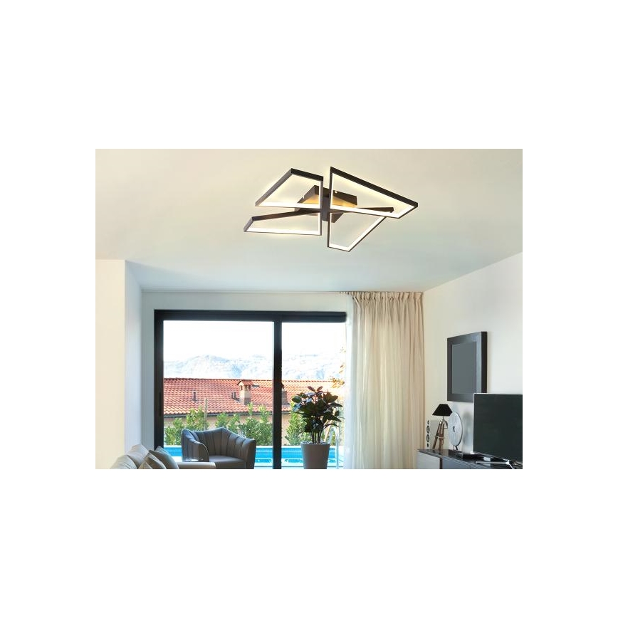 LED prigušiva stropna svetiljka LED/115W/230V 3000-6500K crna + daljinski upravljač