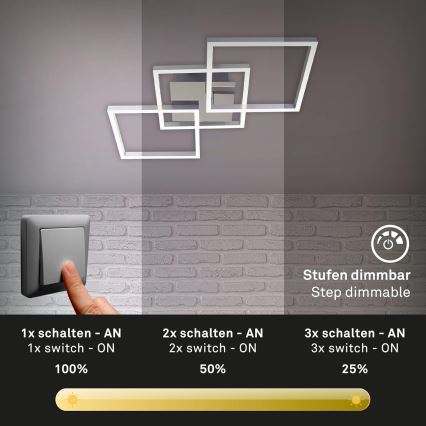 LED prigušiva plafonska svetiljka LED/36W/230V 3000K mat hrom