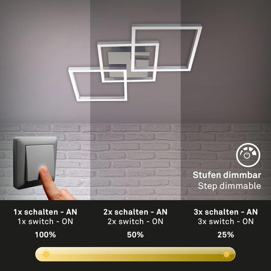 LED prigušiva plafonska svetiljka LED/36W/230V 3000K mat hrom