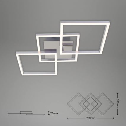 LED prigušiva plafonska svetiljka LED/36W/230V 3000K mat hrom