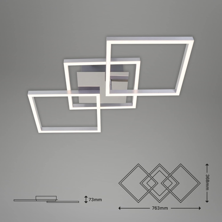 LED prigušiva plafonska svetiljka LED/36W/230V 3000K mat hrom