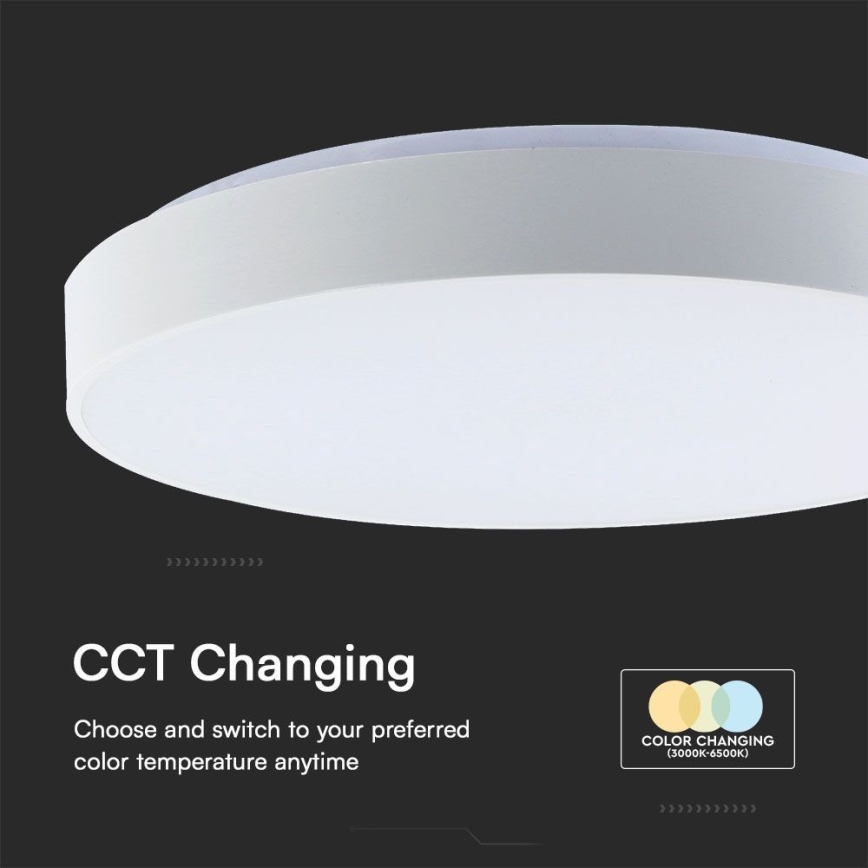 LED prigušiva stropna svetiljka LED/40W/230V 3000-6500K 39,5 cm bela + daljinski upravljač