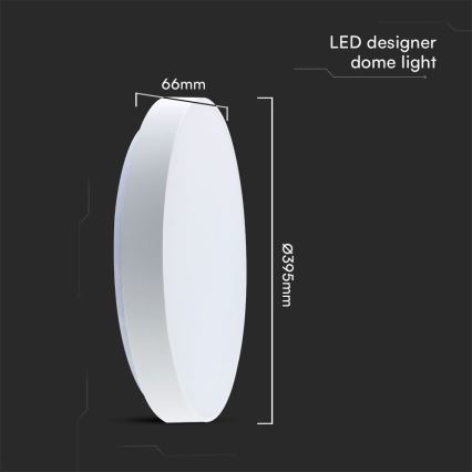 LED prigušiva stropna svetiljka LED/40W/230V 3000-6500K 39,5 cm bela + daljinski upravljač
