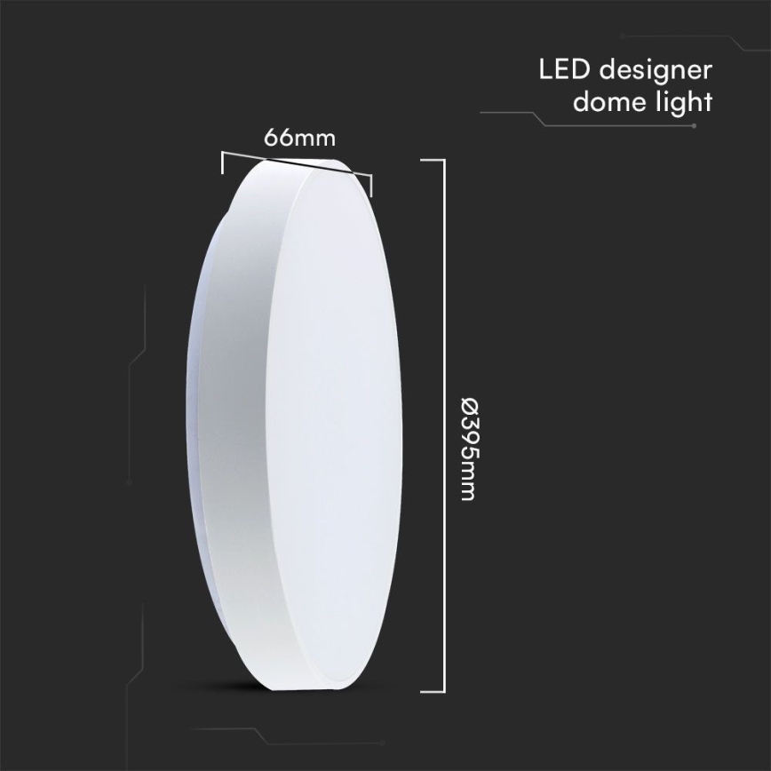 LED prigušiva stropna svetiljka LED/40W/230V 3000-6500K 39,5 cm bela + daljinski upravljač