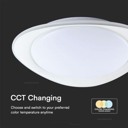 LED prigušiva plafonska lampa LED/40W/230V 3000-6500K 45 cm bela + daljinski upravljač