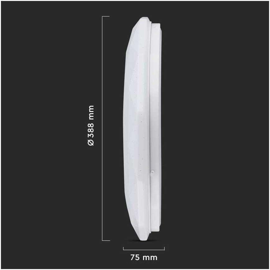 LED prigušiva stropna svetiljka LED/40W/230V 3000K/4000K/6500K prečnik 38,8 cm + daljinski upravljač