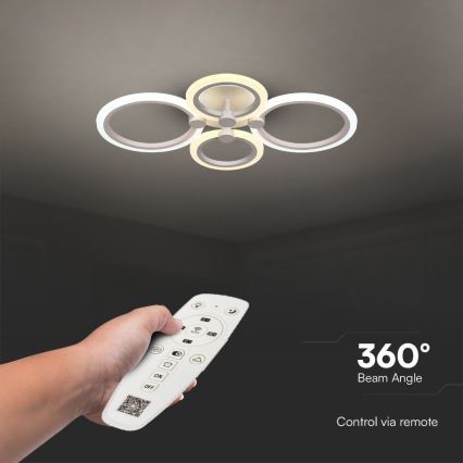 LED prigušiva plafonski luster LED/45W/230V 3000-6500K + daljinski upravljač