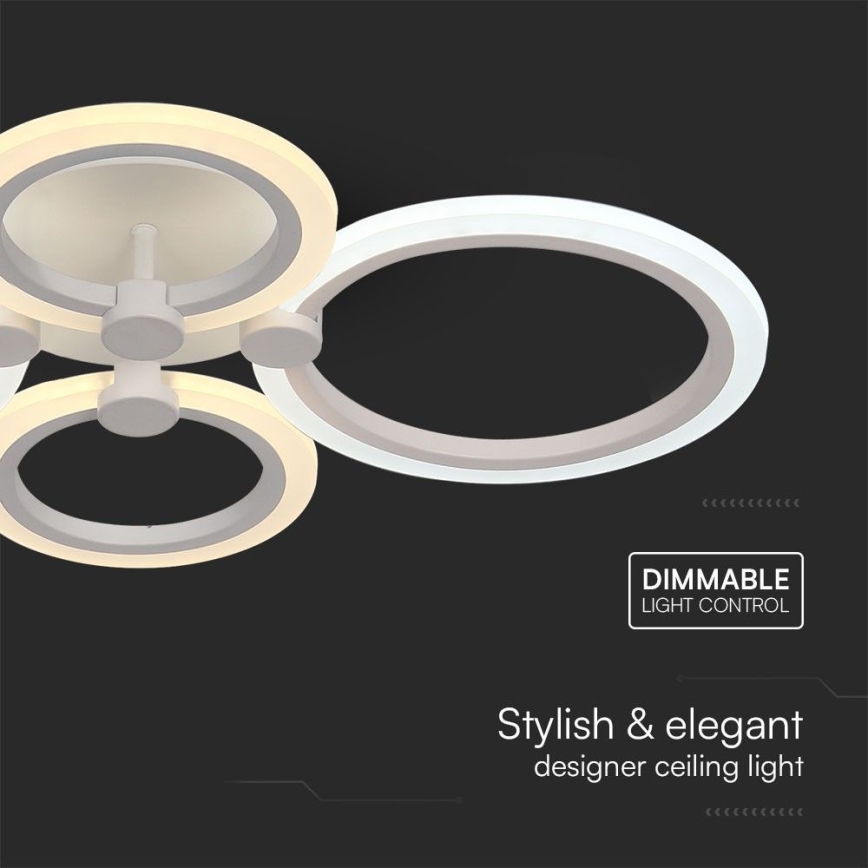 LED prigušiva plafonski luster LED/45W/230V 3000-6500K + daljinski upravljač
