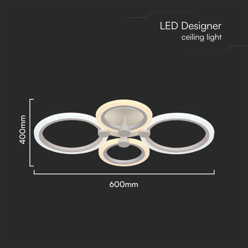 LED prigušiva plafonski luster LED/45W/230V 3000-6500K + daljinski upravljač