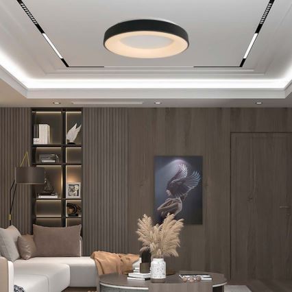 LED prigušiva plafonska svetiljka LED/49W/230V 3000K Ø 60 cm crna