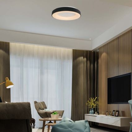 LED prigušiva plafonska svetiljka LED/49W/230V 3000K Ø 60 cm crna