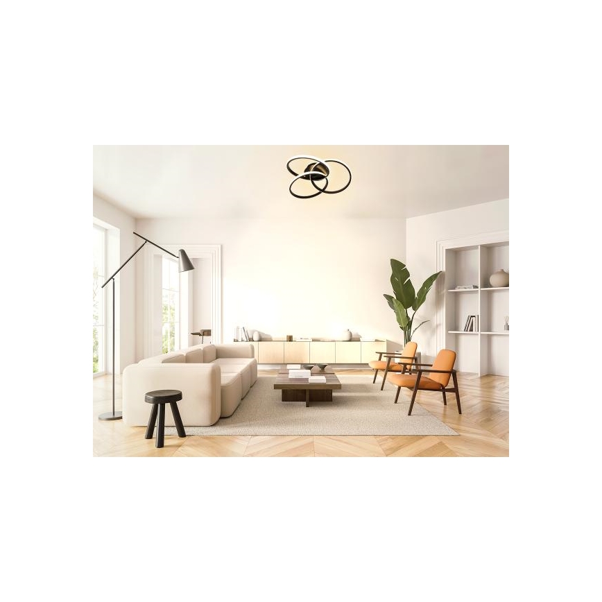 LED prigušiva stropno svetlo LED/70W/230V 3000-6500K crno + daljinski upravljač
