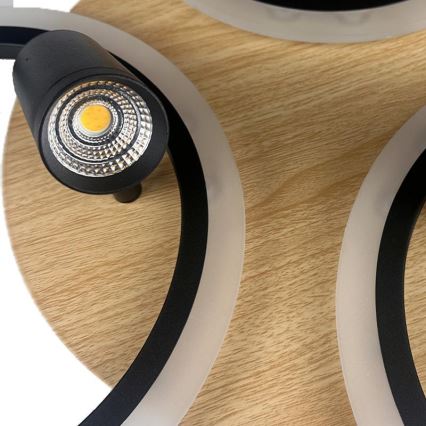 LED prigušiva plafonska svetiljka LED/70W/230V 3000-6500K crna/smeđa + daljinski upravljač