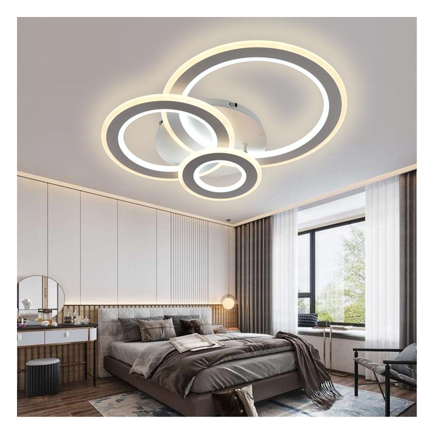 LED prigušiva prislonjena plafonska lampa LED/90W/230V 3000-6500K + daljinski upravljač