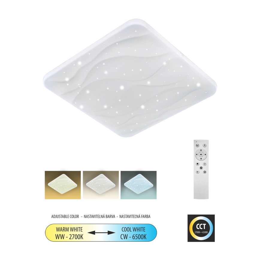 LED prigušiva plafonska svetiljka NERIS LED/36W/230V 2700-6500K 43x43 cm + daljinski upravljač