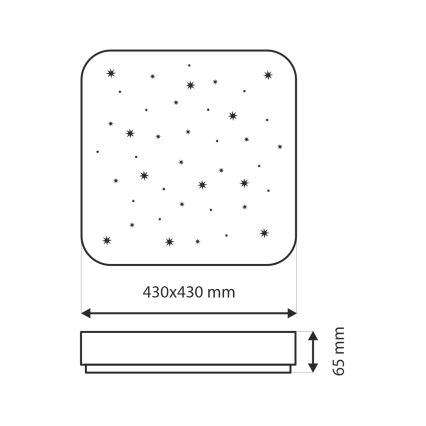 LED prigušiva plafonska svetiljka NERIS LED/36W/230V 2700-6500K 43x43 cm + daljinski upravljač