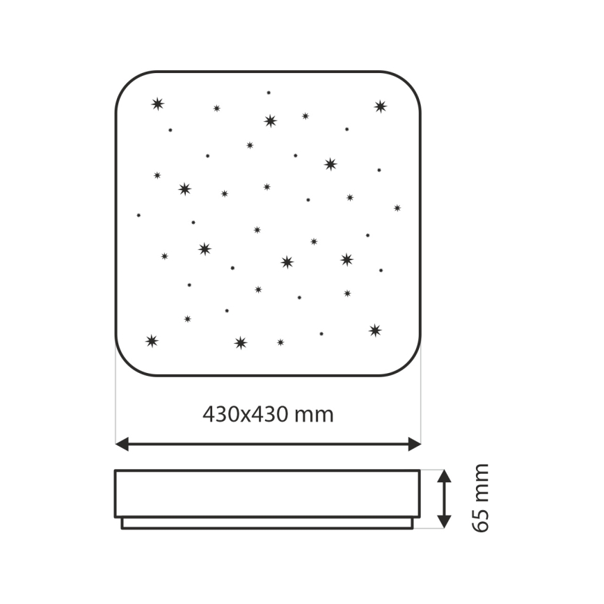 LED prigušiva plafonska svetiljka NERIS LED/36W/230V 2700-6500K 43x43 cm + daljinski upravljač