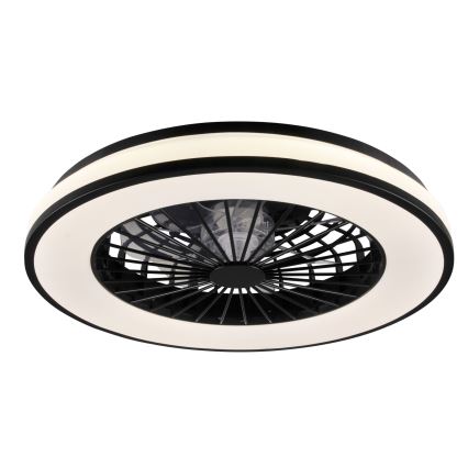 LED prigušiva plafonska svetiljka sa ventilatorom LED/48W/230V 3000-6500K crna + daljinski upravljač