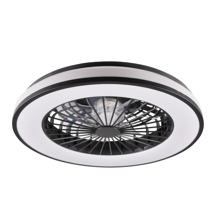 LED prigušiva plafonska svetiljka sa ventilatorom LED/48W/230V 3000-6500K crna + daljinski upravljač