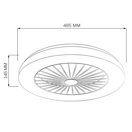 LED prigušiva plafonska svetiljka sa ventilatorom LED/48W/230V 3000-6500K crna + daljinski upravljač