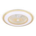 LED prigušiva plafonska svetiljka sa ventilatorom ZEPHYR LED/48W/230V 3000-6000K zlatna + daljinski upravljač