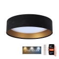 LED prigušiva plafonska svetiljka SMART GALAXY LED/24W/230V prečnik 45 cm 2700-6500K Wi-Fi Tuya crna/zlatna + daljinski upravljač